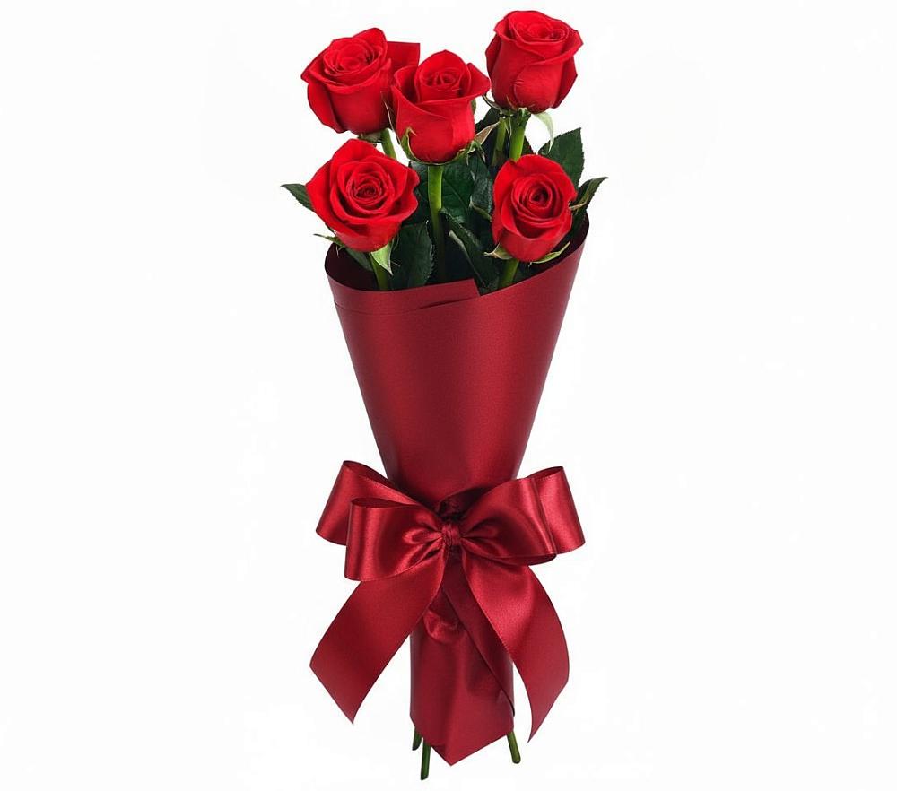 Букет 5 Красных роз Эдлесс Лав в Казинке Ставропольский край