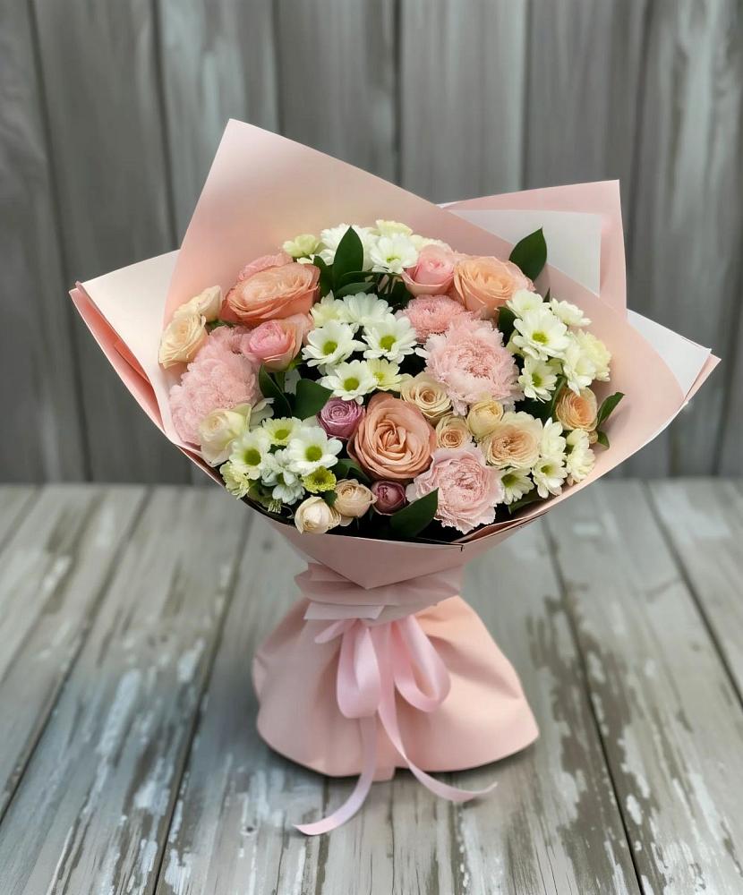 Букет цветов из: Гвоздики, Розы и Хризантемы в Казинке Ставропольский край