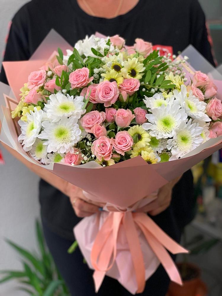 Букет цветов из: Розы и Хризантемы в Казинке Ставропольский край