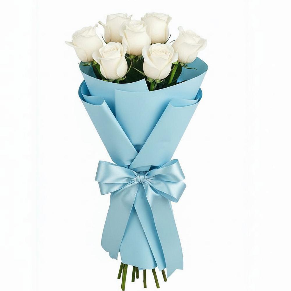 Букет 7 белых роз Проуд в Казинке Ставропольский край