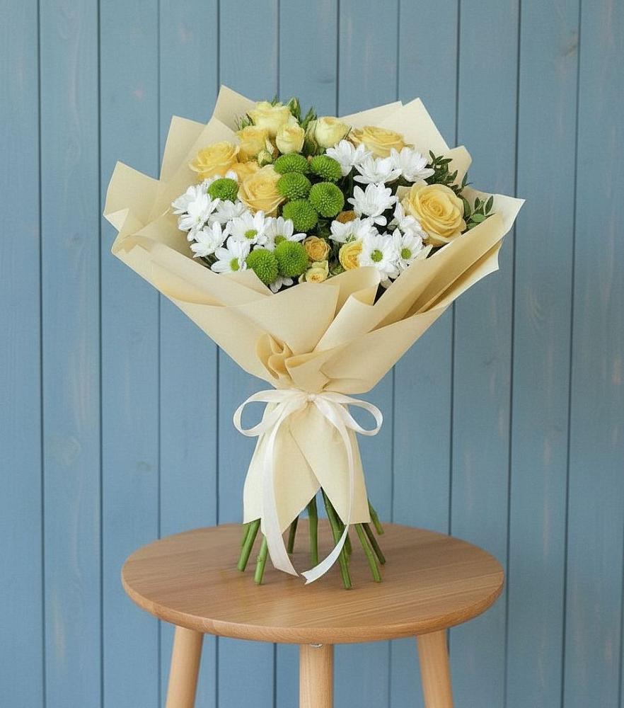 Букет цветов из: Хризантемы и Розы в Казинке Ставропольский край