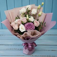 Букет цветов из:  Розы и Лизиантусы в Казинке Ставропольский край