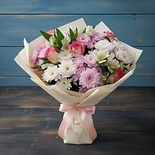 Букет цветов из:  Хризантемы, Альстромерии и Розы #REPLACE_PRED# Казинке Ставропольский край