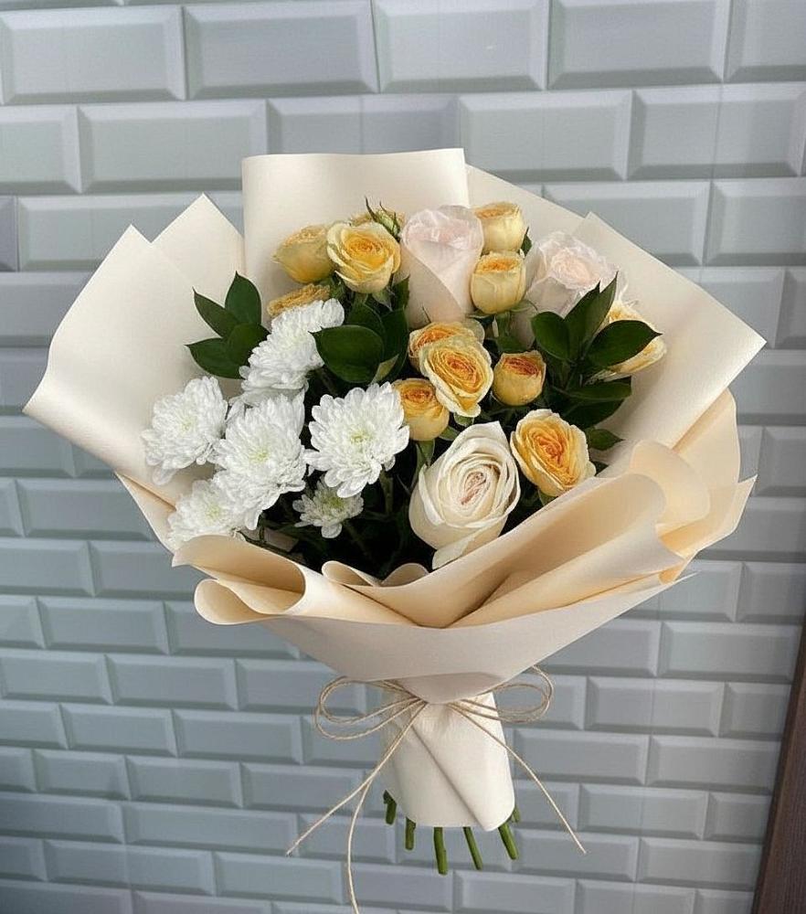 Букет цветов из: Розы и Хризантемы в Казинке Ставропольский край