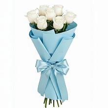 Букет 7 белых роз Проуд в Казинке Ставропольский край