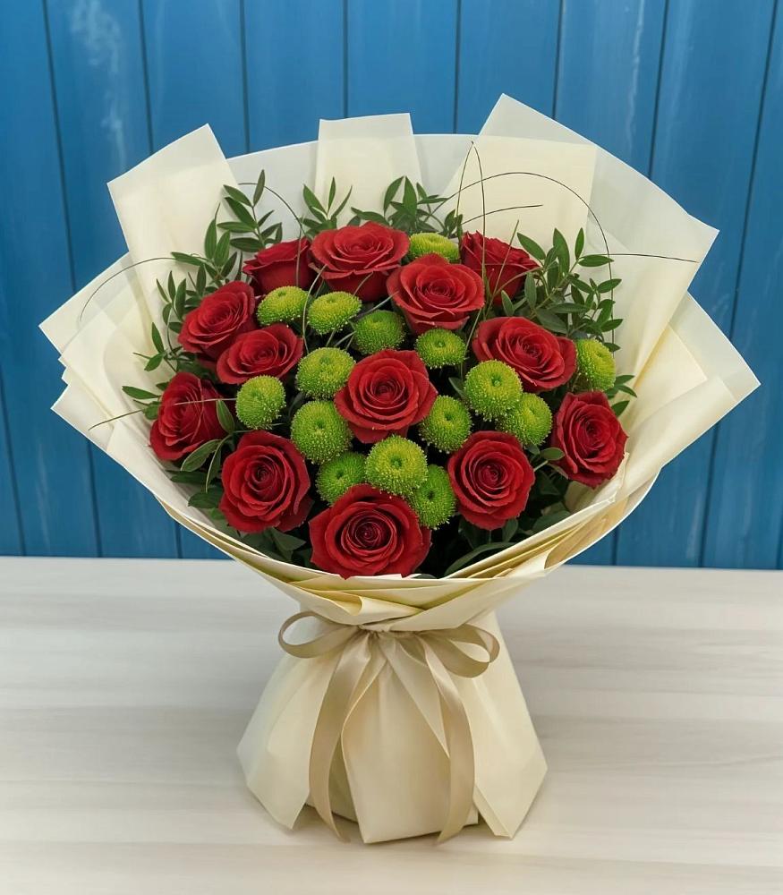 Букет цветов из: Розы и Хризантемы в Казинке Ставропольский край