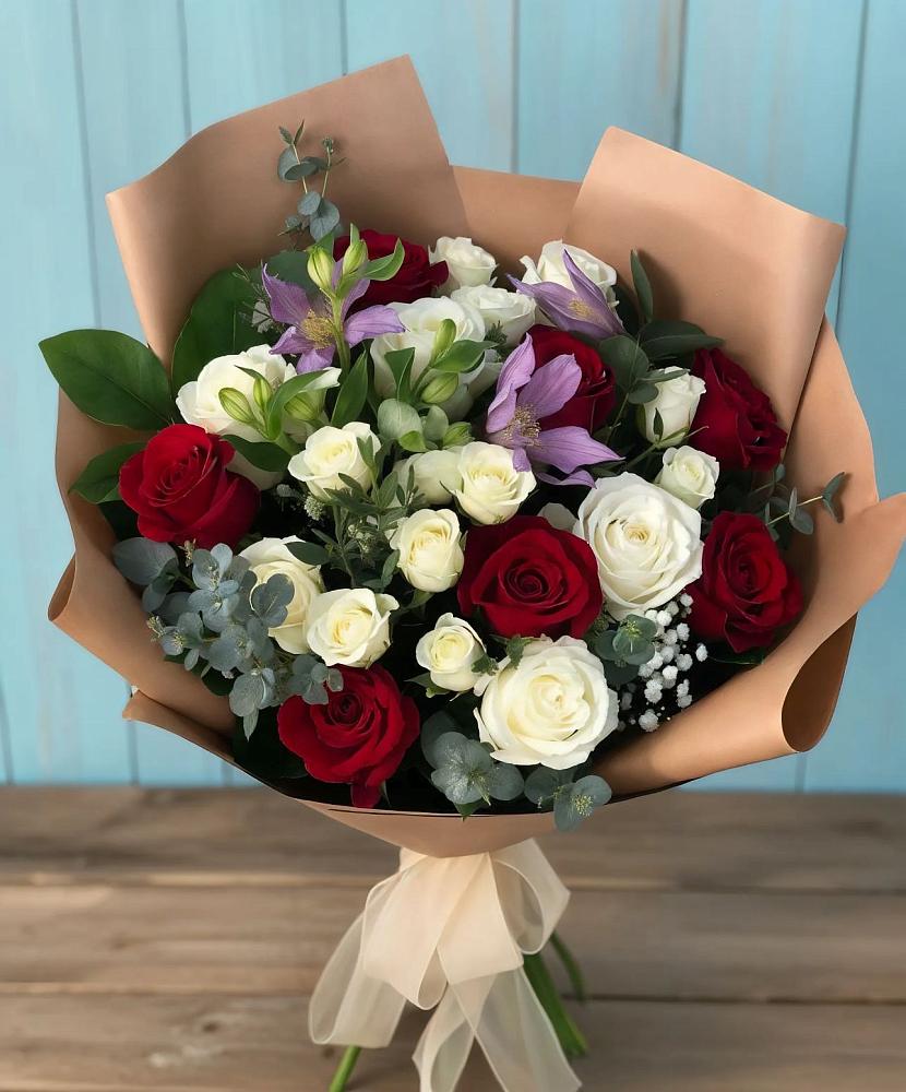 Букет цветов из: Розы и Альстромерии в Казинке Ставропольский край