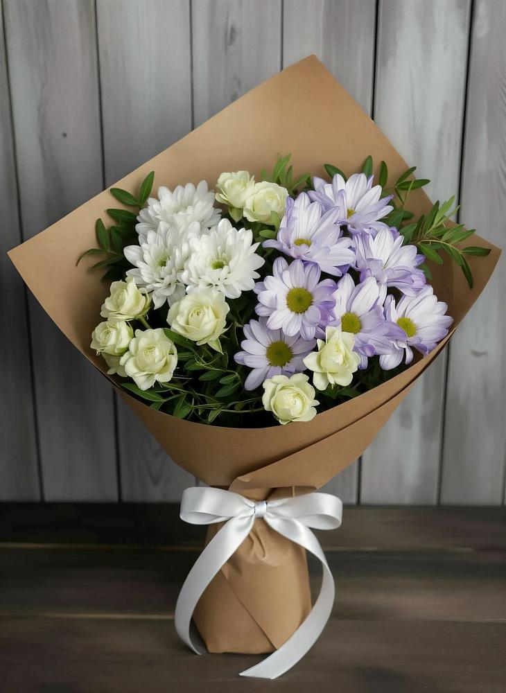 Букет цветов из: Хризантемы и Розы в Казинке Ставропольский край